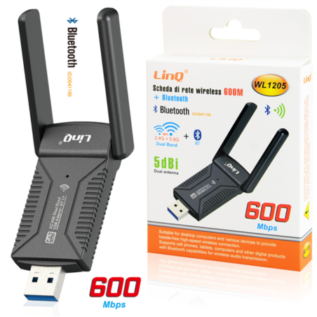 Carte Réseau Sans Fil Bluetooth USB 600M - Li | Smarty Paris